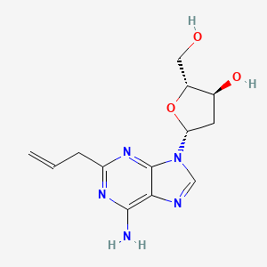 molecular formula C13H17N5O3 B12943212 (2R,3S,5R)-5-(2-Allyl-6-amino-9H-purin-9-yl)-2-(hydroxymethyl)tetrahydrofuran-3-ol 