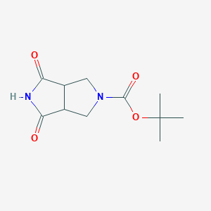 molecular formula C11H16N2O4 B12943224 Racemic cis-4,6-dioxo-hexahydro-pyrrolo[3,4-c]pyrrole-2-carboxylic acid tert-butyl ester 