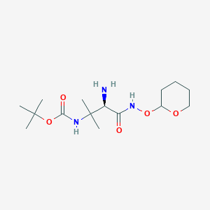 tert-Butyl ((3S)-3-amino-2-methyl-4-oxo-4-(((tetrahydro-2H-pyran-2-yl)oxy)amino)butan-2-yl)carbamate