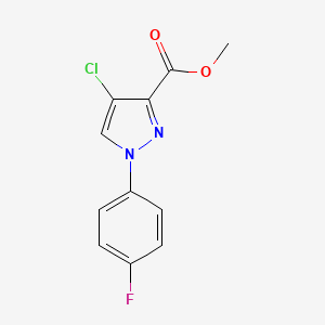 molecular formula C11H8ClFN2O2 B12943276 Methyl 4-chloro-1-(4-fluorophenyl)-1H-pyrazole-3-carboxylate 