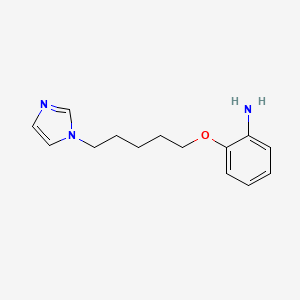 molecular formula C14H19N3O B12943286 2-((5-(1H-imidazol-1-yl)pentyl)oxy)aniline CAS No. 88138-76-5