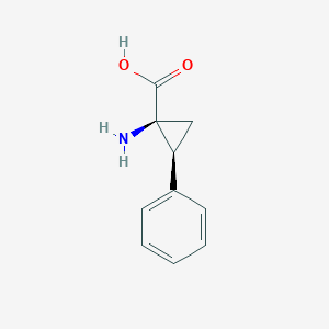 molecular formula C10H11NO2 B12943444 1-Amino-2-phenylcyclopropanecarboxylic acid, cis- CAS No. 3200-80-4