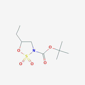 molecular formula C9H17NO5S B12943489 tert-Butyl 5-ethyl-1,2,3-oxathiazolidine-3-carboxylate 2,2-dioxide 