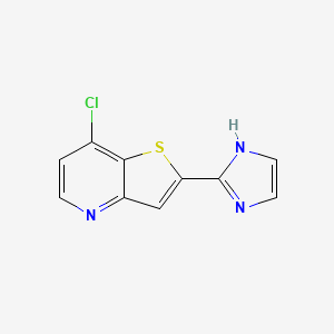 molecular formula C10H6ClN3S B12943492 7-Chloro-2-(1H-imidazol-2-yl)thieno[3,2-b]pyridine CAS No. 881688-71-7