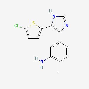 5-(5-(5-Chlorothiophen-2-yl)-1H-imidazol-4-yl)-2-methylaniline