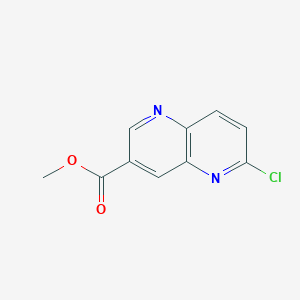 molecular formula C10H7ClN2O2 B12943517 Methyl 6-chloro-1,5-naphthyridine-3-carboxylate 