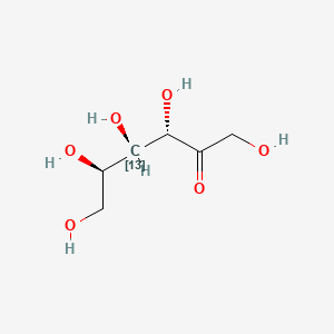 molecular formula C6H12O6 B12943525 (3S,4S,5R)-1,3,4,5,6-pentahydroxy(413C)hexan-2-one 