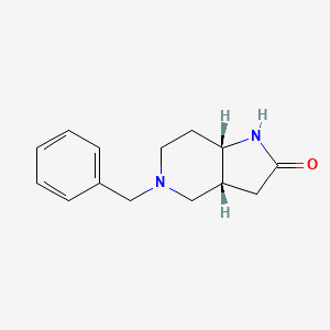 molecular formula C14H18N2O B12943588 (3AR,7aS)-5-benzyloctahydro-2H-pyrrolo[3,2-c]pyridin-2-one 