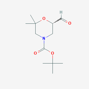 molecular formula C12H21NO4 B12943621 (S)-tert-Butyl 6-formyl-2,2-dimethylmorpholine-4-carboxylate 