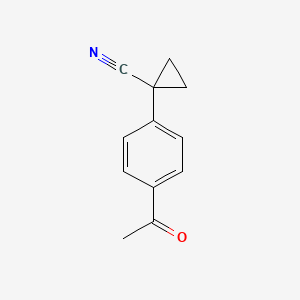 molecular formula C12H11NO B12943627 1-(4-Acetylphenyl)cyclopropanecarbonitrile 