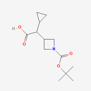 molecular formula C13H21NO4 B12943641 2-(1-(tert-Butoxycarbonyl)azetidin-3-yl)-2-cyclopropylacetic acid 