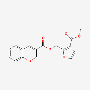 molecular formula C17H14O6 B12943653 (3-(Methoxycarbonyl)furan-2-yl)methyl 2H-chromene-3-carboxylate 