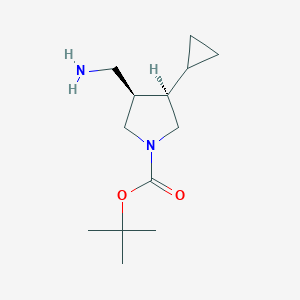 molecular formula C13H24N2O2 B12943656 tert-Butyl (3R,4R)-3-(aminomethyl)-4-cyclopropylpyrrolidine-1-carboxylate 