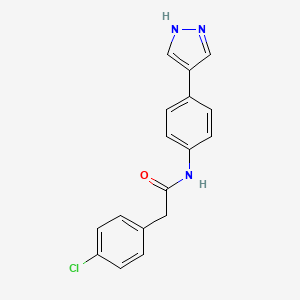 molecular formula C17H14ClN3O B12943691 N-(4-(1H-Pyrazol-4-yl)phenyl)-2-(4-chlorophenyl)acetamide 