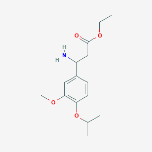 molecular formula C15H23NO4 B12943693 Ethyl 3-amino-3-(4-isopropoxy-3-methoxyphenyl)propanoate 