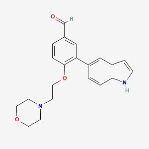 molecular formula C21H22N2O3 B12943731 3-(1H-indol-5-yl)-4-(2-morpholinoethoxy)benzaldehyde CAS No. 832150-77-3