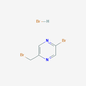 molecular formula C5H5Br3N2 B12943753 2-Bromo-5-(bromomethyl)pyrazine hydrobromide 