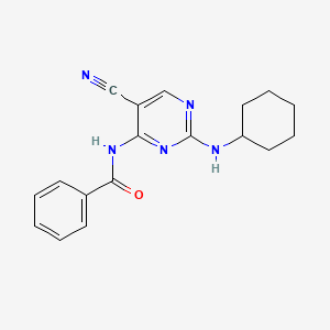 N-(5-Cyano-2-(cyclohexylamino)pyrimidin-4-yl)benzamide