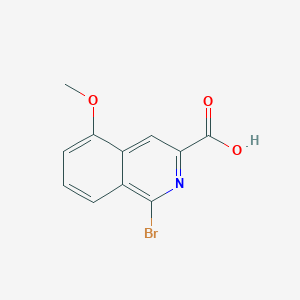 molecular formula C11H8BrNO3 B12943779 1-Bromo-5-methoxyisoquinoline-3-carboxylic acid 