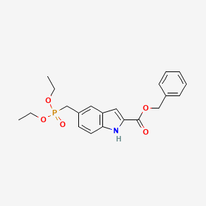 molecular formula C21H24NO5P B12943781 Benzyl 5-((diethoxyphosphoryl)methyl)-1H-indole-2-carboxylate 