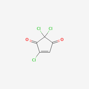 molecular formula C5HCl3O2 B12943801 2,2,4-Trichloro-1,3-cyclopentenedione CAS No. 88552-47-0