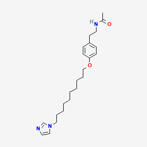 molecular formula C23H35N3O2 B12943802 N-[2-(4-{[10-(1H-Imidazol-1-yl)decyl]oxy}phenyl)ethyl]acetamide CAS No. 88138-35-6