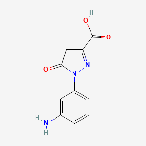 B1294383 1H-Pyrazole-3-carboxylic acid, 1-(3-aminophenyl)-4,5-dihydro-5-oxo- CAS No. 89-26-9