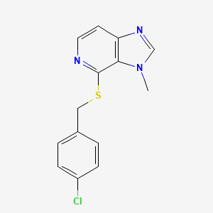 molecular formula C14H12ClN3S B12943840 4-{[(4-Chlorophenyl)methyl]sulfanyl}-3-methyl-3H-imidazo[4,5-c]pyridine CAS No. 87035-09-4