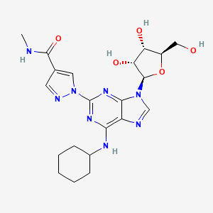 1-[6-(cyclohexylamino)-9-[(2R,3R,4S,5R)-3,4-dihydroxy-5-(hydroxymethyl)oxolan-2-yl]purin-2-yl]-N-methylpyrazole-4-carboxamide