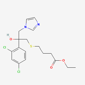 molecular formula C18H22Cl2N2O3S B12943890 Ethyl 4-(2-(2,4-dichlorophenyl)-2-hydroxy-3-(imidazol-1-yl)propylthio)butyrate CAS No. 87049-53-4