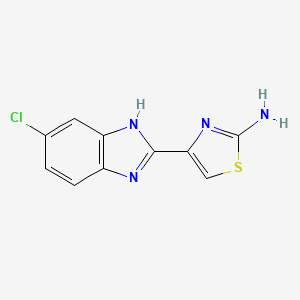 molecular formula C10H7ClN4S B12943948 4-(6-Chloro-1h-benzimidazol-2-yl)-1,3-thiazol-2-amine CAS No. 13253-59-3