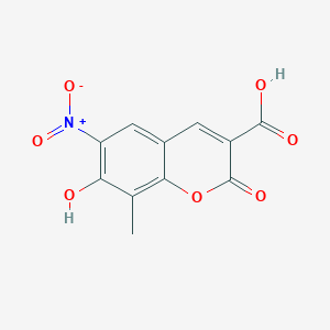 molecular formula C11H7NO7 B12943951 7-Hydroxy-8-methyl-6-nitro-2-oxo-2H-chromene-3-carboxylic acid 