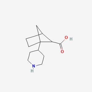 molecular formula C12H19NO2 B12943960 1-(Piperidin-4-yl)bicyclo[2.1.1]hexane-5-carboxylic acid 