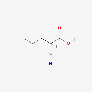 molecular formula C7H11NO2 B12943983 2-Cyano-4-methylpentanoic acid CAS No. 18283-41-5