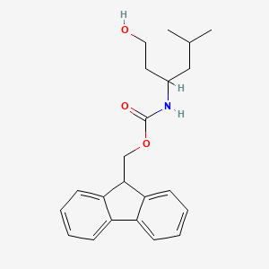 molecular formula C22H27NO3 B12944011 (9H-Fluoren-9-yl)methyl (1-hydroxy-5-methylhexan-3-yl)carbamate 