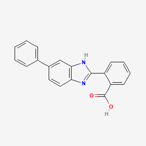 molecular formula C20H14N2O2 B12944035 2-(6-phenyl-1H-benzimidazol-2-yl)benzoic acid CAS No. 106242-25-5