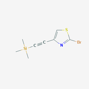 molecular formula C8H10BrNSSi B12944047 2-Bromo-4-((trimethylsilyl)ethynyl)thiazole 