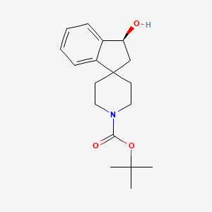 molecular formula C18H25NO3 B12944068 tert-Butyl (S)-3-hydroxy-2,3-dihydrospiro[indene-1,4'-piperidine]-1'-carboxylate 