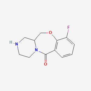 molecular formula C12H13FN2O2 B12944085 6H-Pyrazino[2,1-c][1,4]benzoxazepin-6-one, 10-fluoro-1,2,3,4,12,12a-hexahydro- 