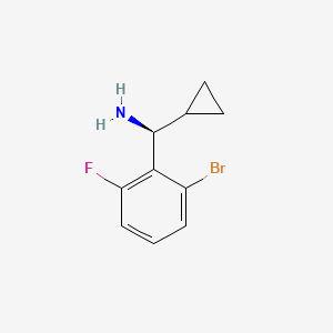 molecular formula C10H11BrFN B12944135 (S)-(2-Bromo-6-fluorophenyl)(cyclopropyl)methanamine 