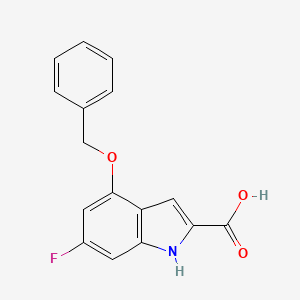 molecular formula C16H12FNO3 B12944137 4-(Benzyloxy)-6-fluoro-1H-indole-2-carboxylic acid 