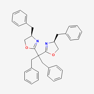 molecular formula C35H34N2O2 B12944195 (S)-4-Benzyl-2-(2-((R)-4-benzyl-4,5-dihydrooxazol-2-yl)-1,3-diphenylpropan-2-yl)-4,5-dihydrooxazole 