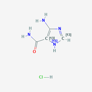 4-amino-(2,5-13C2,115N)1H-imidazole-5-carboxamide;hydrochloride