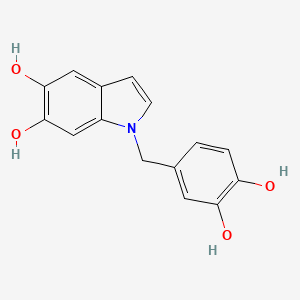 molecular formula C15H13NO4 B12944271 1-(3,4-Dihydroxybenzyl)-1H-indole-5,6-diol 