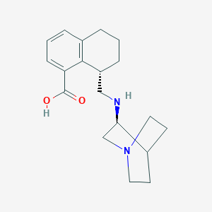 molecular formula C19H26N2O2 B12944305 (S)-8-(((S)-Quinuclidin-3-ylamino)methyl)-5,6,7,8-tetrahydronaphthalene-1-carboxylic acid 