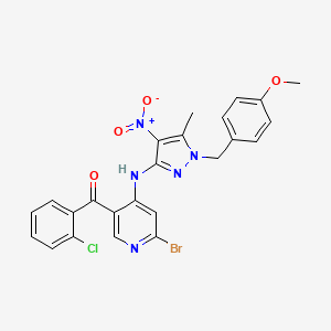 (6-Bromo-4-((1-(4-methoxybenzyl)-5-methyl-4-nitro-1H-pyrazol-3-yl)amino)pyridin-3-yl)(2-chlorophenyl)methanone