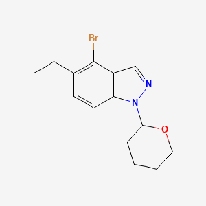 molecular formula C15H19BrN2O B12944334 4-Bromo-5-isopropyl-1-(tetrahydro-2H-pyran-2-yl)-1H-indazole 