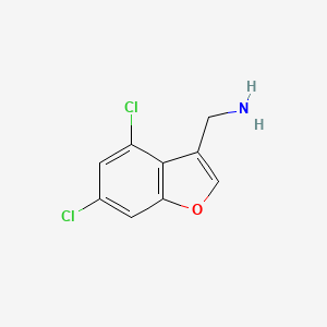 molecular formula C9H7Cl2NO B12944347 (4,6-Dichlorobenzofuran-3-yl)methanamine 