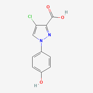 molecular formula C10H7ClN2O3 B12944370 4-Chloro-1-(4-hydroxyphenyl)-1H-pyrazole-3-carboxylic acid 