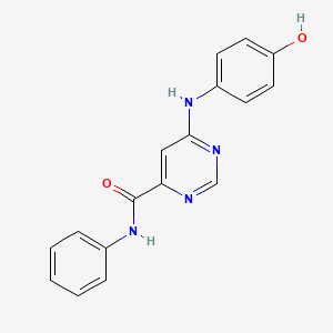 molecular formula C17H14N4O2 B12944406 6-((4-Hydroxyphenyl)amino)-N-phenylpyrimidine-4-carboxamide 